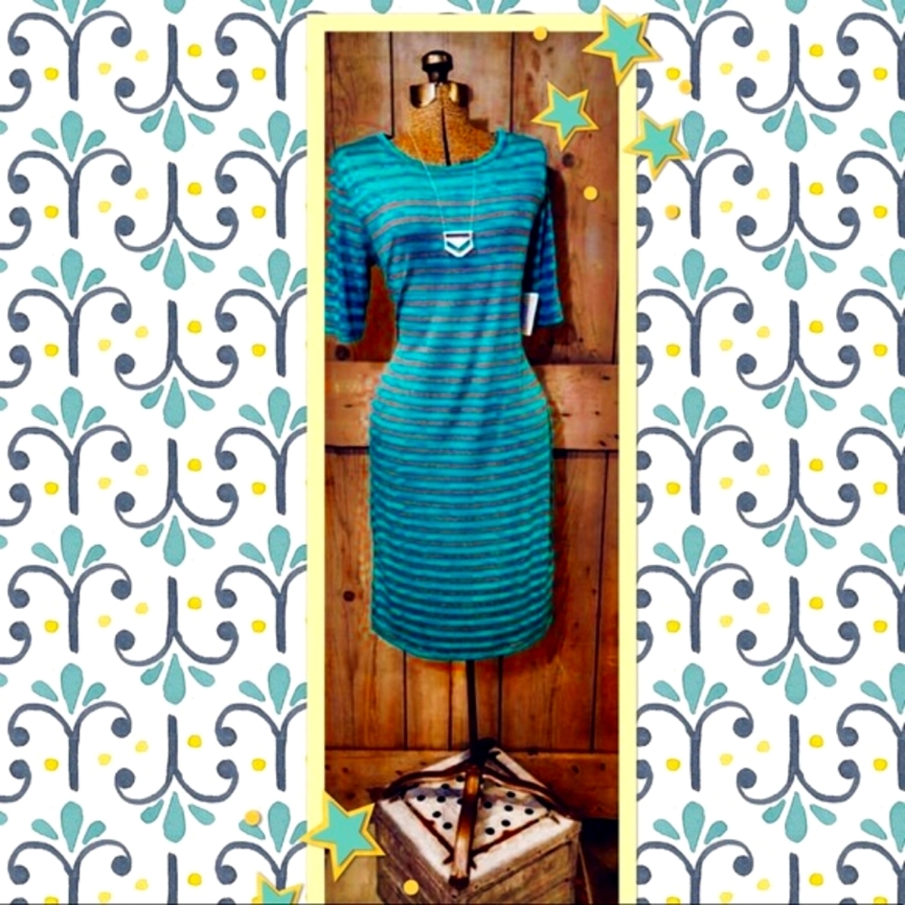 BLUE & AQUA STRIPE DRESS